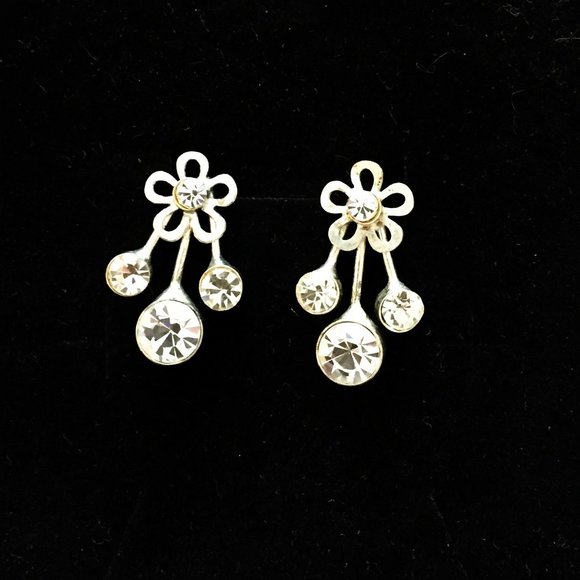 Handcrafted Diamond & Silver Necklace & Earrings - Picture 3 of 5